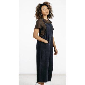 BRIDGE & BURN The Edie Overalls in Navy Linen Blend Boho Casual Lagenlook PNW